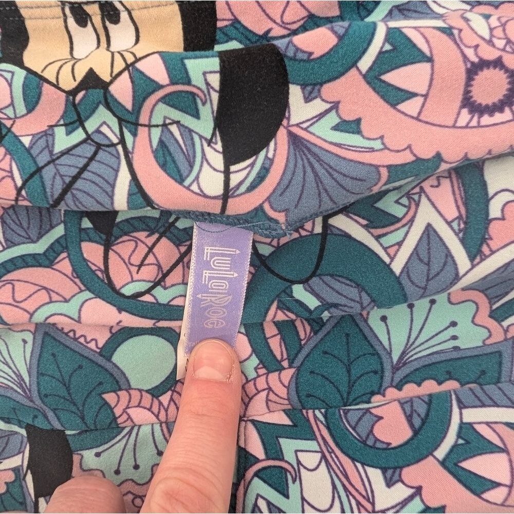 Lularoe Disney Minnie Mouse Blue Purple Stretch Leggings Size Large - Picture 2 of 6